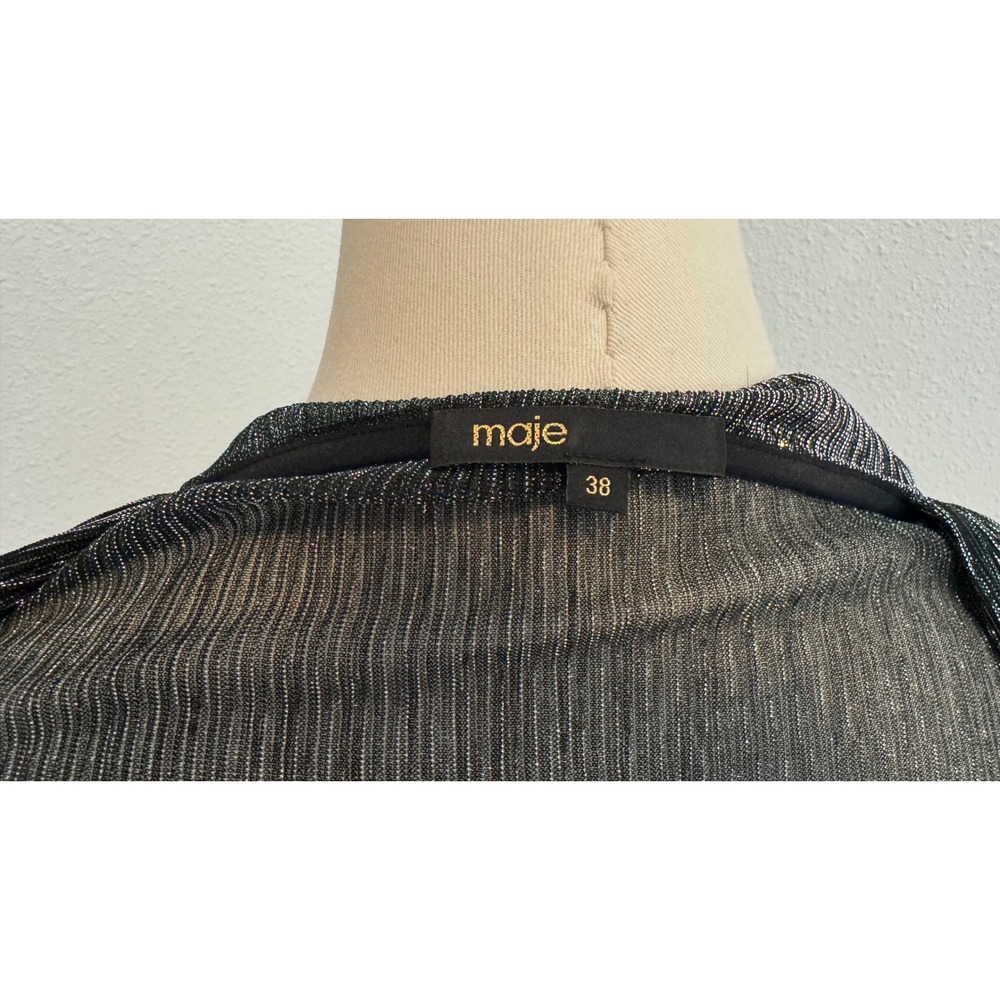 Maje Rayane Lurex Pleated Mini Dress - Picture 6 of 8